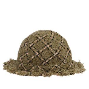 Chanel Tweed Hat #57 Gray Small Good